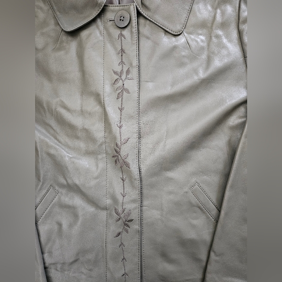 NWOT - Leather Anne Klein Green Soft & Supple Jacket - Size XL - Picture 5 of 12